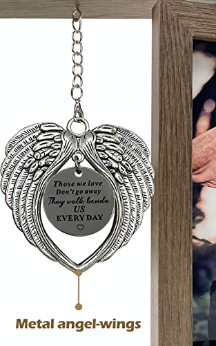 Besoamo Memorial Picture Frame 4x6, Sympathy Gifts for Loss of Loved One, Memorial Gift for Loss of Mom Dad, Rotatable Bereavement Sympathy Photo Frame with Angel Wings, Remembrance Condolence Gift - size: 4x6 inches Photo Frame with Angel Wings