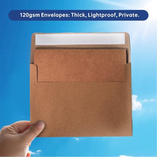 30 Sets A7 Cards & Envelopes 5x7, Kraft Blank Folded Cards Rustic Invites - color: Kraft, size: 30 Pack A7 (5.31x7.28in) Cards and Envelopes