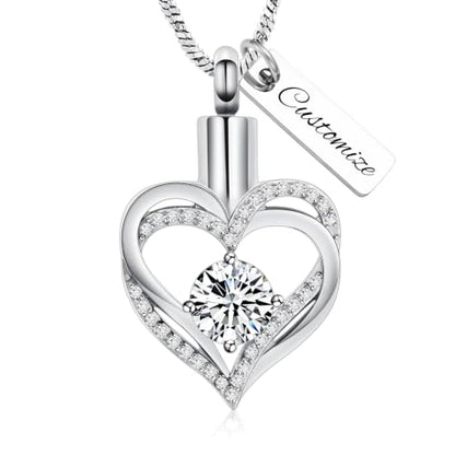 shajwo Cremation Jewelry Heart Urn Necklace for Ashes of Loved One - color: Customize
