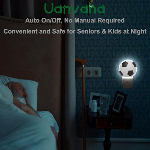 American Football Night Light Popular Sports Play Soccer Ball LED Dusk to Dawn Plug-in Nightlight Auto Sensor for Bedroom Bathroom Hallway Living Room - color: Football Soccer Ball