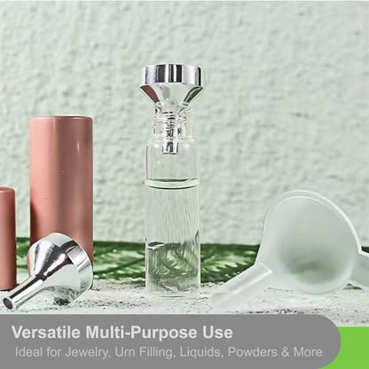 7Pcs Cremation Kit for Ashes with Funnel Set Mini Tiny Funnels for Filling Small Bottles and Jewelry Practical Filling Tools for Urn Pendant Necklace Ashes Preservation and Liquid Transfer