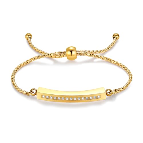 Minicremation Shiny Crystal Cremation Bracelet for Ashes for Women Cube Urn Bangle Locket Ash Holder Memorial Jewelry Bracelet Keepsake Gift - color: Gold