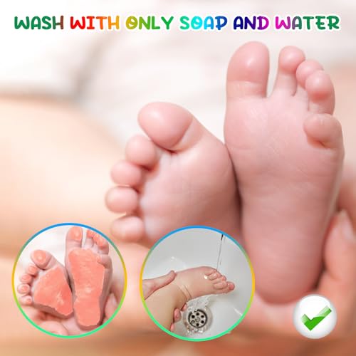 Baby Hand and Footprint Paint with Sponge Head, 2.54 fl oz, Non-Toxic & Acid-Free, Washable Baby Safe Paint for Newborn Keepsakes, Dog Nose & Paw Prints, Ideal New Mom Gift - Pink - color: Pink