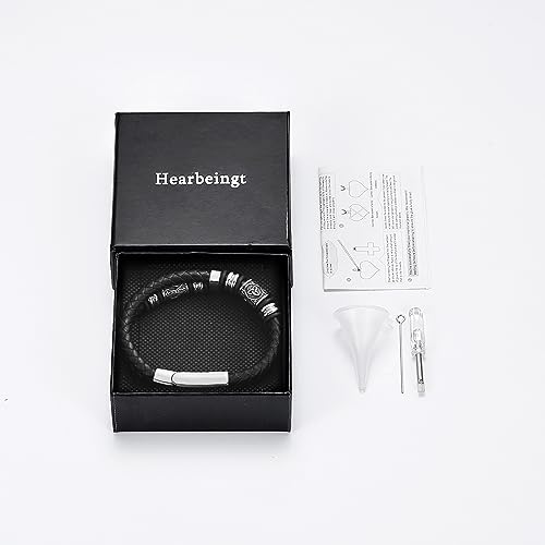 Hearbeingt Memorial Urn Bracelet for Ashes Leather Cremation Jewelry - color: Customize