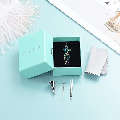 Cremation Jewelry with Angel Lady Stainless Steel Urn Necklace Pendant Memorial Ashes Keepsake for Women Girls, Filling Kit Included - color: Couple-Customize