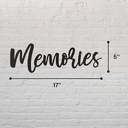 Vivegate Memories Wall Decor - 17"x5" Metal Art Piece, Family Wall Sign, Perfect For Travel & Home Decor