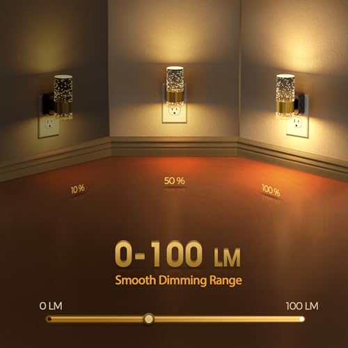 Night Light, Dimmable Night Lights Plug into Wall | LED Night Light, 0-100 LM Adjustable Brightness, 3000K Automatic Plug in Night Lights, Dusk to Dawn Sensor, Bathroom Hallway - color: Black, size: 1 Pack