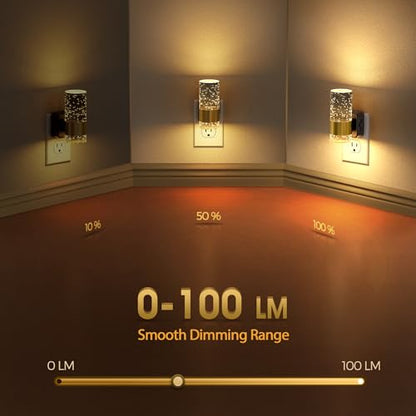 Night Light, Dimmable Night Lights Plug into Wall | LED Night Light, 0-100 LM Adjustable Brightness, 3000K Automatic Plug in Night Lights, Dusk to Dawn Sensor, Bathroom Hallway - color: Black, size: 1 Pack
