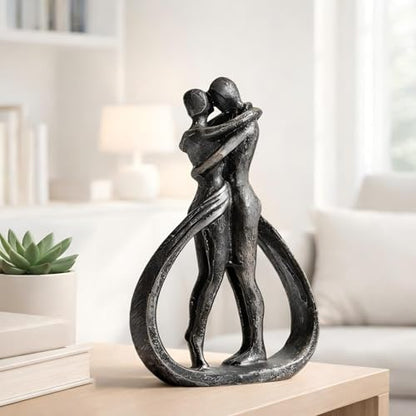 Modern Abstract Couple Statue, Kissing Lovers Sculpture Figurine Home Decor - style: Style C