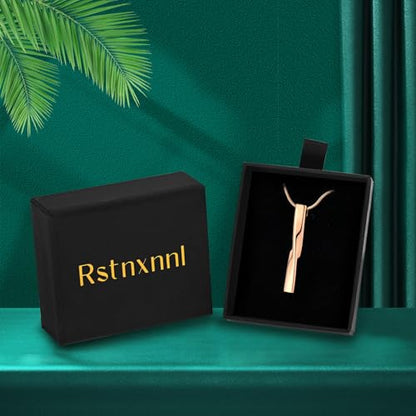 Ashes Urn Necklace Cremation Jewelry Necklaces Unisex Twist Bar Urn Necklaces for Ashes Memorial Keepsake Pendant for Women Men With Funnel Kit & Bag - color: Rose Gold