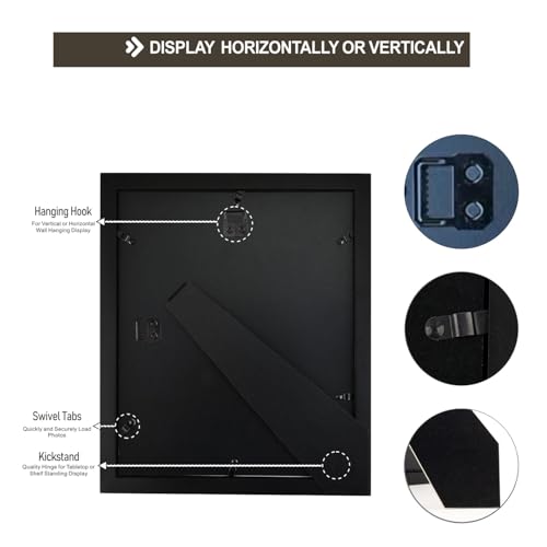 Hand-Painted Black Wood Multi Collage Frame, 5 Openings for 4x6 - color: Black-5, size: 5 4X6