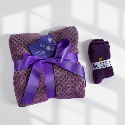 Green & Purple Sympathy Gift Baskets – Bereavement Care Package for Loss of Loved One