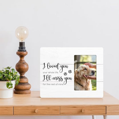 Pet Memorial Picture Frame Gifts for Loss of Dog, Dog Passed Away Gift, I Loved You Your Whole Life Gift Wooden Picture Frames, 4x6 inch Photo - color: Purple