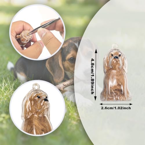 ELANE Dog Hair Keepsake，2 Pack Pet Hair Memorial Keepsake Pet Hair Keychain Keepsake (Clear-Beagle) - color: Clear-beagle