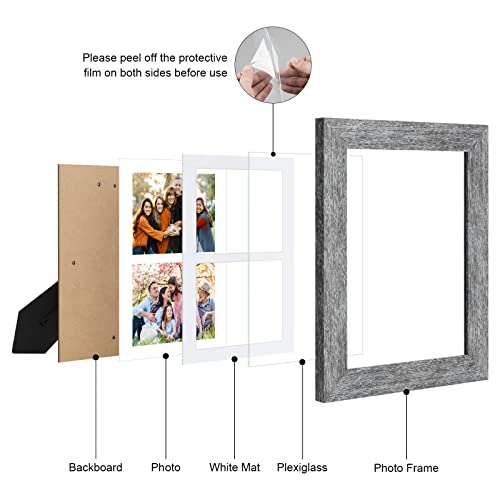 8.5x11 Collage Frame, 2 Open 5x7 Photo Frame Collage for Wall - color: Grey, size: 8.5x11 - (2 open5x7）