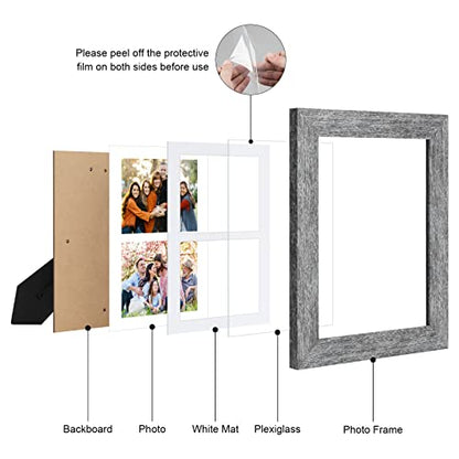 8.5x11 Collage Frame, 2 Open 5x7 Photo Frame Collage for Wall - color: Grey, size: 8.5x11 - (2 open5x7）