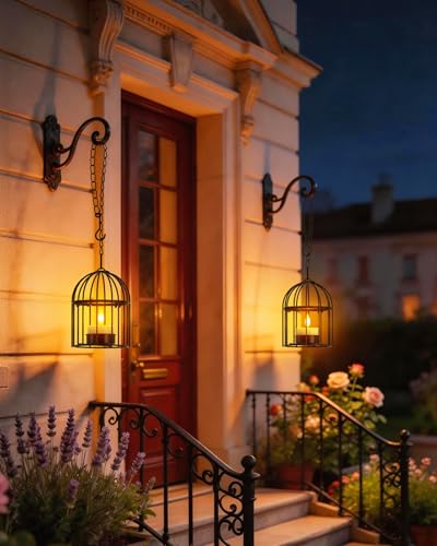 SoulBay Hanging Solar Lanterns Outdoor Waterproof for Patio Garden Decor