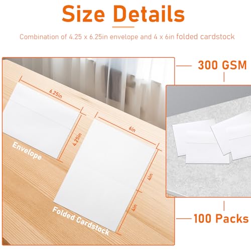 Guakicae 100 Packs White Greeting Cards Envelopes 4 x 6 - color: White, size: 4x6-100pcs