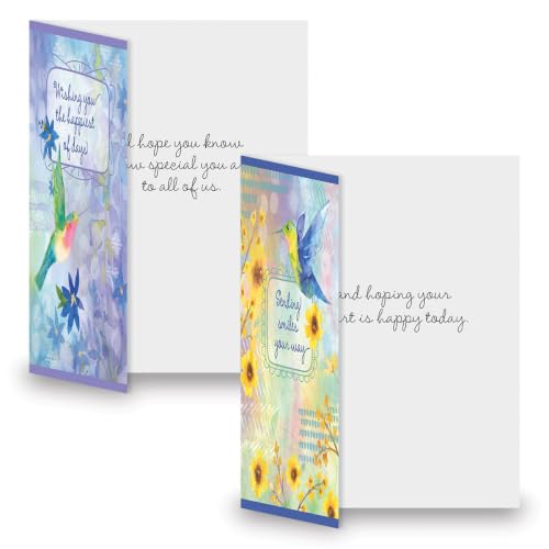 Current Hummingbird Garden Thinking of You Cards with Envelopes - Assortment of 8 Greeting Cards, 4 Designs, Large 5" x 7" Thinking of You Cards for Women - style: Hummingbird