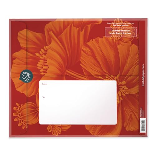 Freshcut Paper Pop Up Cards, French Poppies, 12 Inch Life Sized Forever Flower Bouquet 3D Popup Greeting Card, Birthday Cards, Thank You Card, Blank Notecard & Envelope - color: French Poppies New, size: Classic