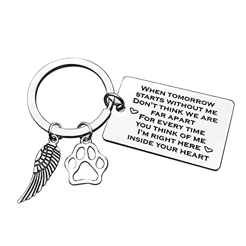 Xiahuyu Pet Memorial Gifts Keychain Pet Loss Gifts Loss of Dog or Cat Memorial Gift Remembrance Gift In Memory of Dog Cat Sympathy Keychain for Loss of Pet