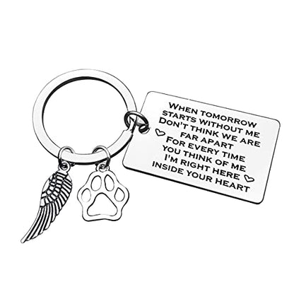 Xiahuyu Pet Memorial Gifts Keychain Pet Loss Gifts Loss of Dog or Cat Memorial Gift Remembrance Gift In Memory of Dog Cat Sympathy Keychain for Loss of Pet