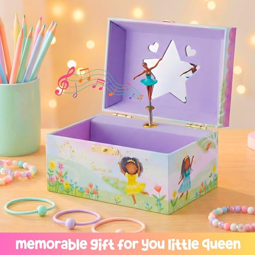 Giggle & Honey® Musical Ballerina Jewelry Box for Girls | Music Boxes for Little Girls, Toddler Jewelry Box for 4 Year Old Kids, Toys for Toddlers, Birthday Gifts for Kids 5-9 Years - style: Little Queen
