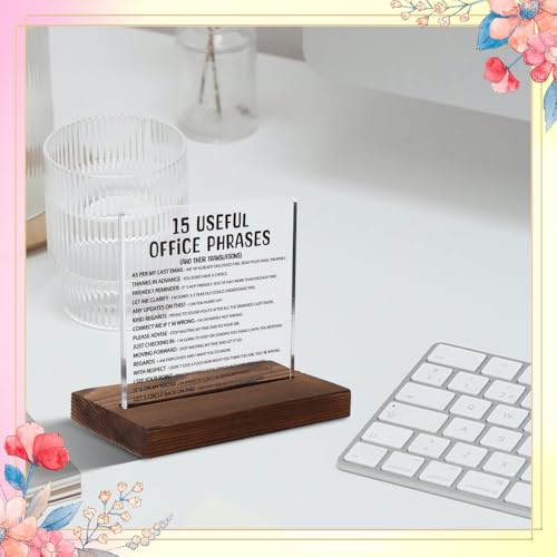 Silly Office Gifts for Women, Humorous Office Gifts for Coworkers, Managers, Sarcastic Office Gift for Coworkers, Managers,Modern Acrylic Desk Plaque, 10 x 10 x 1.5 cm,XXD63 - style: Coworkers1