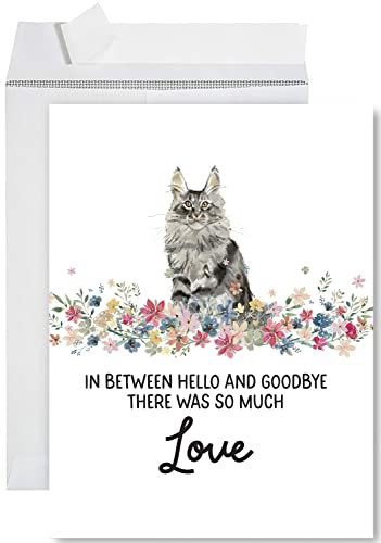 Andaz Press Jumbo Pet Sympathy Card with Envelope, Sorry For Your Loss Card, Main Coon Cat Loss Of Pets, Cat Grief Bereavement Card with Big Blank Space to Send to Friends, Family, 8.5" x 11", 1-Pack - color: Main Coon Cat