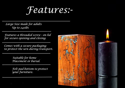 Engraving Wooden Urn - Amazing Epoxy Resin Design Urn Keepsake - Professional Wooden Urns for Human Ashes Adult - Burial-Cremation Urns - Funeral Urn. (8" x 4.75" x 4.75") - color: 8" x 4.75" x 4.75"