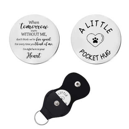 Xiyantiji Memorial Gifts for Loss of Dog Cat Leather Pocket Hug Keychain Remembrance Bereavement Gifts for Pet Owner Friends - color: Black