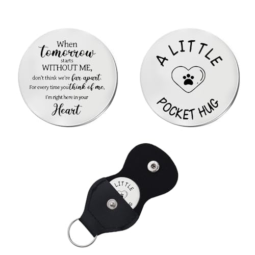 Xiyantiji Memorial Gifts for Loss of Dog Cat Leather Pocket Hug Keychain Remembrance Bereavement Gifts for Pet Owner Friends - color: Black