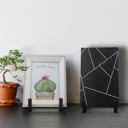 2 Pcs Large Plate Stands for Display Metal Frame Holder, Black, 6 Inch - color: Black, size: 6 Inch