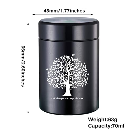 Always in My Heart - Small Aluminum Tree of Life Mini Urn for Ashes, Memorial Keepsake