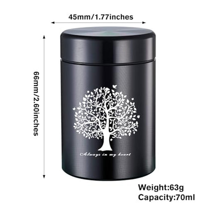 Always in My Heart - Small Aluminum Tree of Life Mini Urn for Ashes, Memorial Keepsake