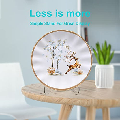 Boloyo 60-Degree Angle Acrylic Plate Display Stand , 6 Inch 2PC Clear Acrylic Display Holder Easel Base for Home Office Kitchen School Art Display - color: 60-Degree Angle, size: 6 inch(2PC)