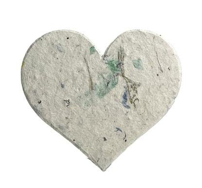 Of The Earth Handmade Paper - Wildflower Seed Paper Large Hearts - Recycled Flower Petals - Set of 24 (47s Junk Mail Lotka) - color: 47s Junk Mail Lotka