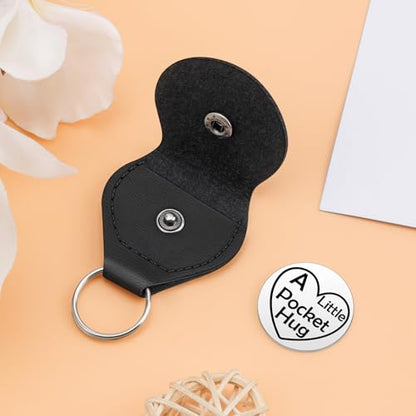 Pocket Hug Token Sympathy Keepsake Memorial Gift Bereavement Coin Holder Keychain Grief Think of You Miscarriage Get Well Gift for Women Friend Sympathy Keychain for Loss of Mother Dad Brother Husband