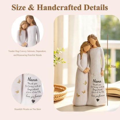 NAN ZAI NAN FANG Gifts for Nana, Gigi Birthday Gifts from Granddaughter | 5.5" Resin Hand-Painted Angel Figurine, Sentimental Nana Gigi Gift for Mother's Day,Birthday,Christmas,Grandparents Day - style: NaNa
