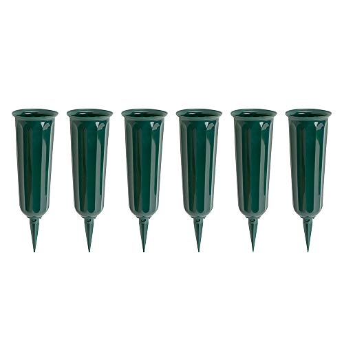 Green Plastic Cemetery Vase, 6-Pack - color: Green