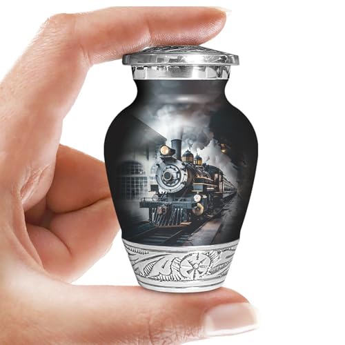 Train Railroad Urn for Human Ashes | Keepsake Handcrafted Funeral Memorial | Decorative Cremation Urn for Women and Men - color: Train, size: Small