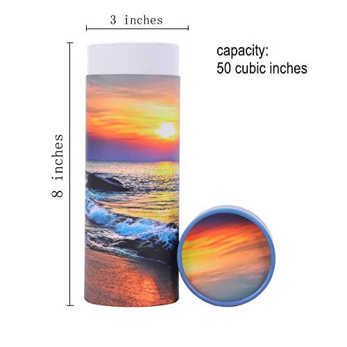 Ocean Sunset Scattering Urn – Biodegradable Scatter Tube for Ashes - Cremation Urn for Adult Ashes (Small) - size: Small