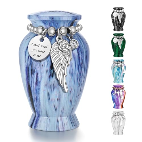 Abooxiu Small Urns for Human Ashes Keepsake 2.85 Inches Mini Urns for Ashes Memorial Small Cremation Urn Ash Keepsake Urns Mini Funeral Burial Decorative Urn for Adult Males Females Pets