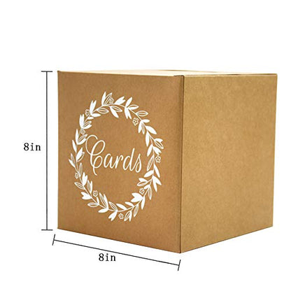 KALEFO Kraft Wedding Card Box for Reception Tables | Cardboard post box collects cards and envelopes at weddings, showers, anniversaries and reception gift tables