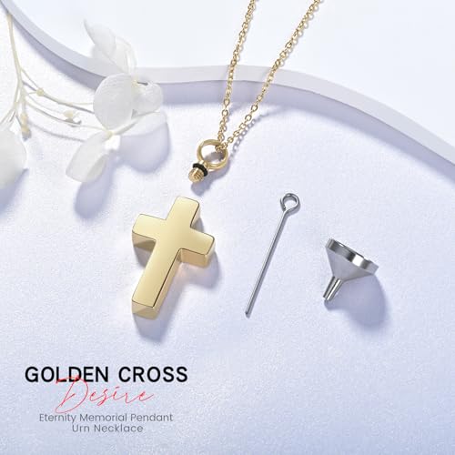 JLYY Cross Urn Necklace for Ashes Memorial Jewelry Men & Women