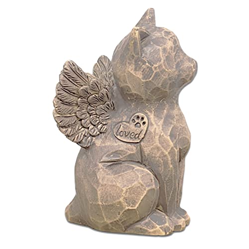 Cat Angel Memorial Figurine, Cat Memorial Gifts, Losing a Cat Sympathy Gift, Cat Gifts for Cat Lovers, Passed Away Cat Gift, Sculpted Hand-Painted Figure - color: Natural-love My Cat (Dark)