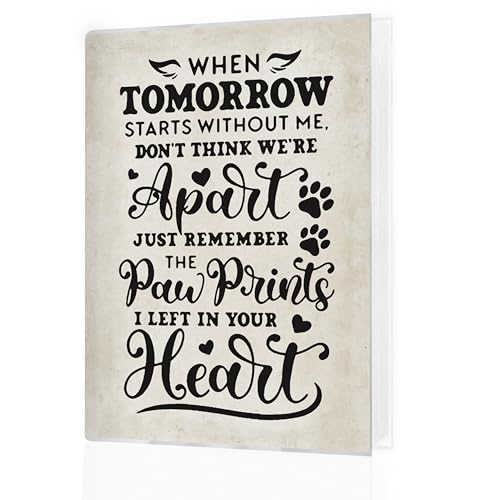 Pet Memorial Photo Albums 4x6, Pet Remembrance Gifts, When Tomorrow Starts without Me Small Memory Photo Album Book for 18 Pockets Hold 36 Pictures, Memorial Gifts for Loss of Dog Cat