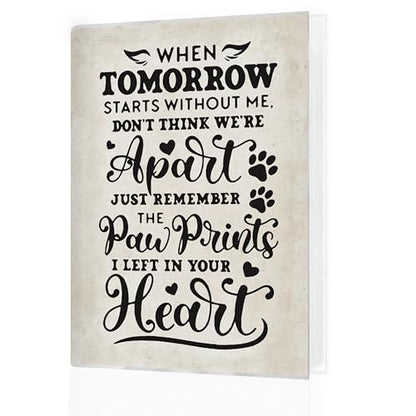 Pet Memorial Photo Albums 4x6, Pet Remembrance Gifts, When Tomorrow Starts without Me Small Memory Photo Album Book for 18 Pockets Hold 36 Pictures, Memorial Gifts for Loss of Dog Cat