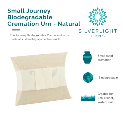 Small Journey Biodegradable Cremation Urn for Ashes - Natural, Earth Friendly Urn for Ground or Sea Burial, Eco Urn for Ashes, Small Sized Cremation Urn