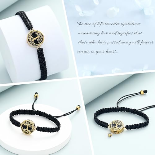 Imrsanl Tree of Life Urn Bracelet for Ashes for Women Men - color: Gold